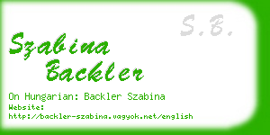 szabina backler business card